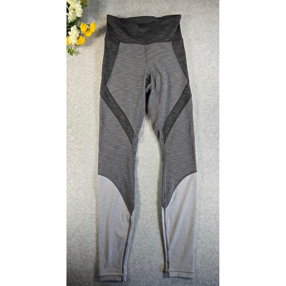 Lululemon Women 4 Early Extension High Rise Tight Legging Heathered Gray Black
